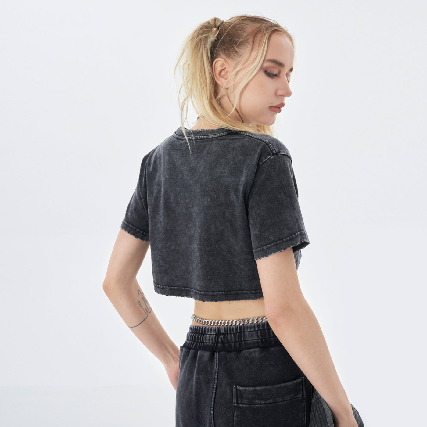 Arc Sigil Embroidered Crop Tee